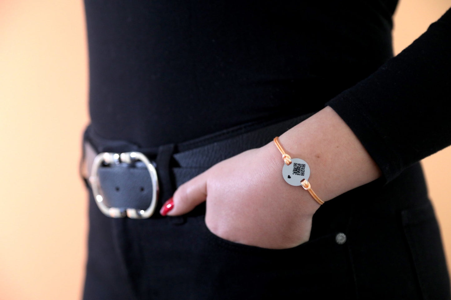 Qoeur. Bracelet médical d'urgence. Interchangeable - Peach. - Qoeur.fr