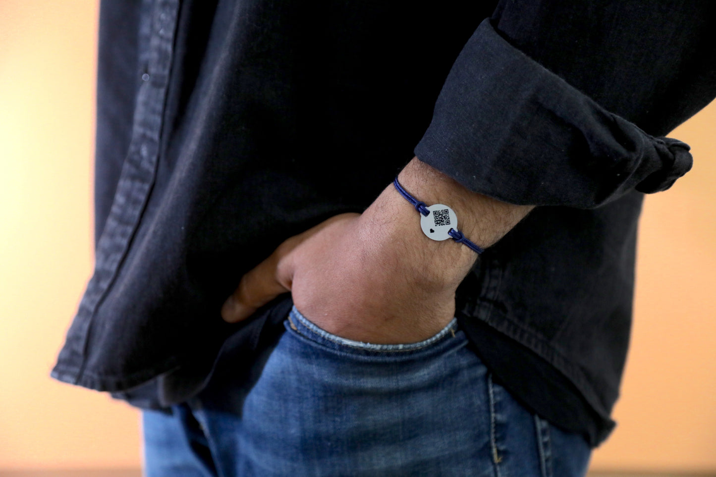 Qoeur. Bracelet médical d'urgence. Interchangeable - Navy. - Qoeur.fr