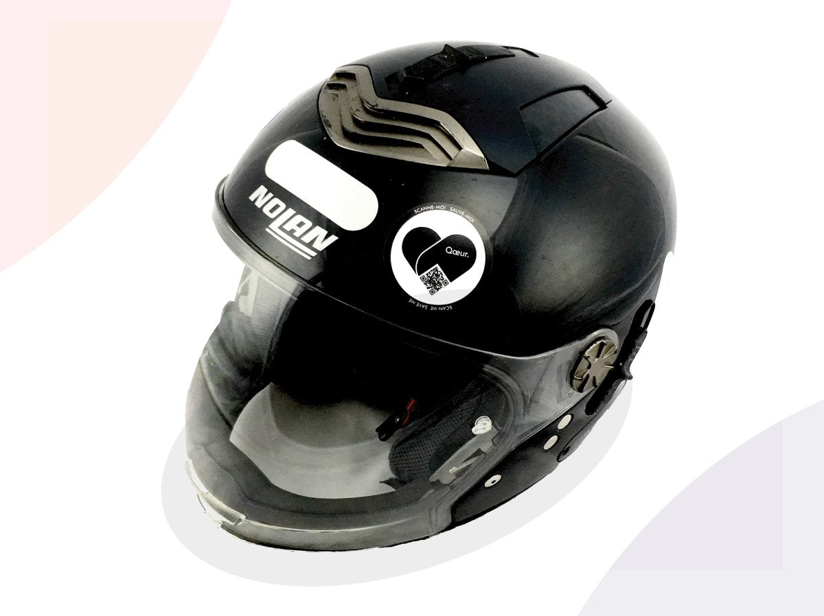 StiQoeur. Sticker motard d'urgence. BLK. - Qoeur.fr