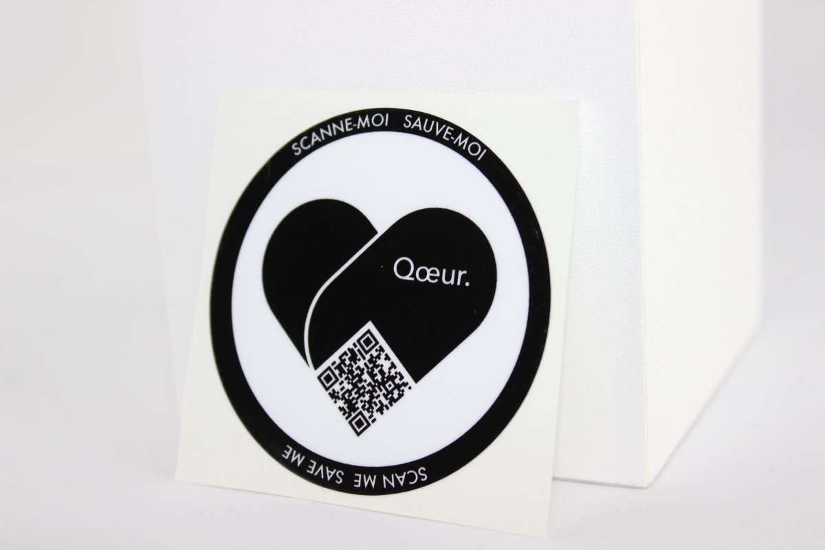 StiQoeur. Sticker motard d'urgence. BLK. - Qoeur.fr