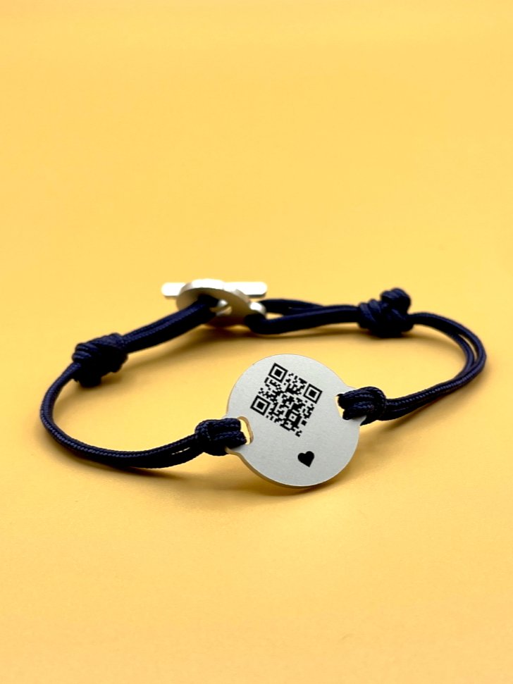 Qoeur. Bracelet médical d'urgence. Interchangeable - Navy. - Qoeur.fr