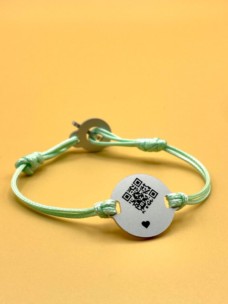 Qoeur. Bracelet médical d'urgence. Interchangeable - Jade. - Qoeur.fr