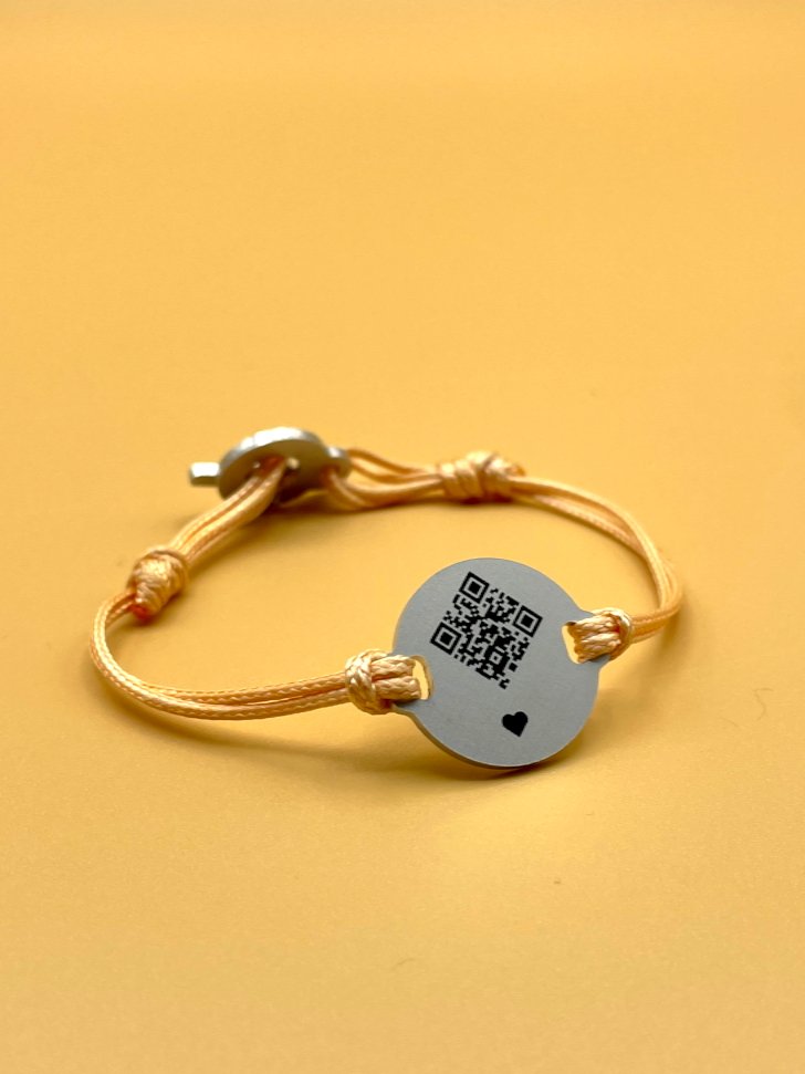Qoeur. Bracelet médical d'urgence. Interchangeable - Peach. - Qoeur.fr
