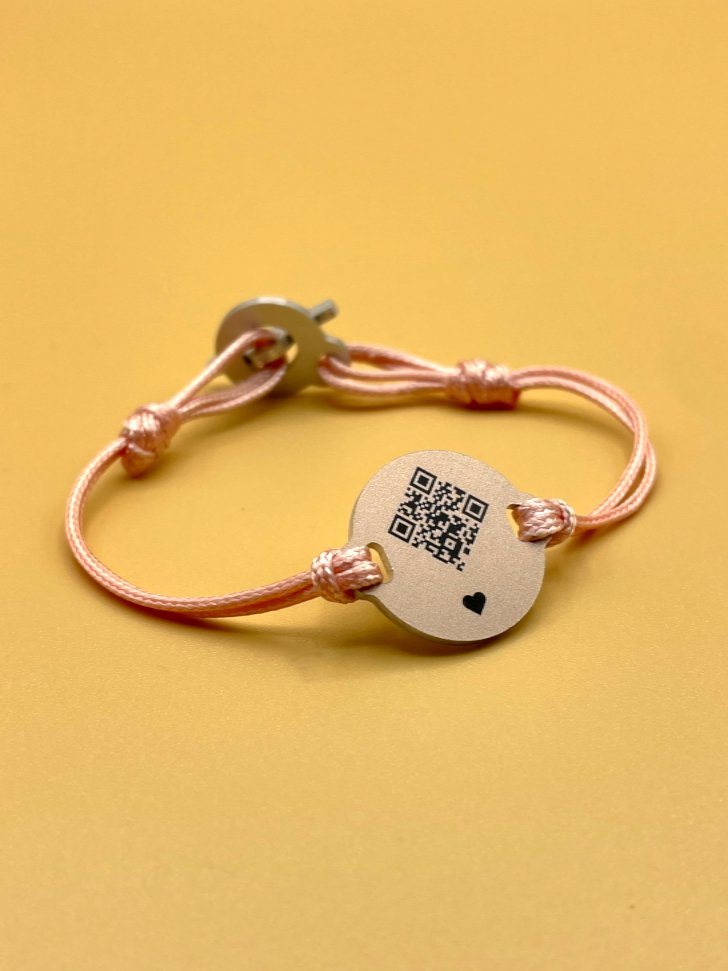 Qoeur. Bracelet médical d'urgence. Interchangeable - Flamingo. - Qoeur.fr